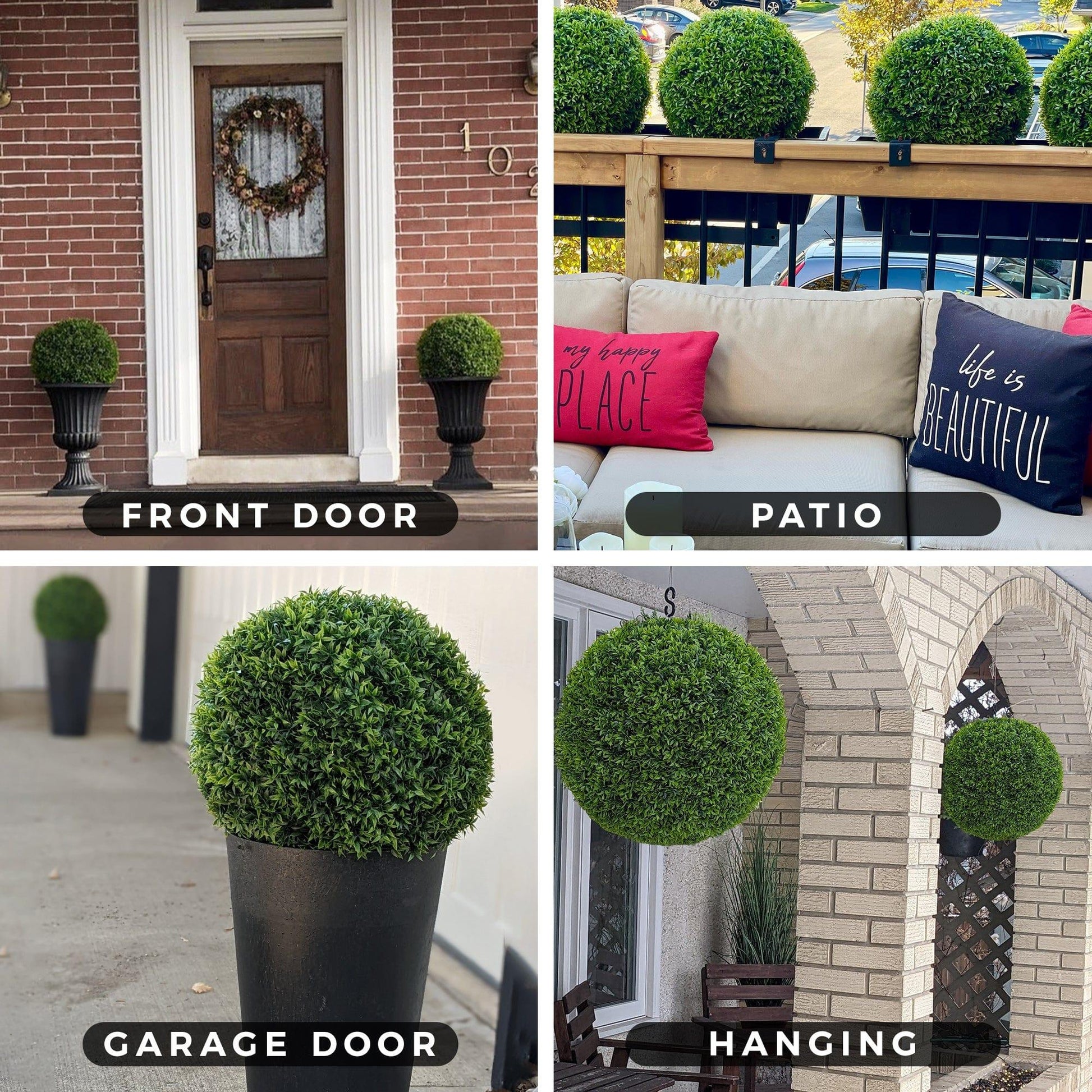 365 Curb Appeal Topiary ball 16" size large - Set of 2 Large Better Than A Boxwood Topiary Balls