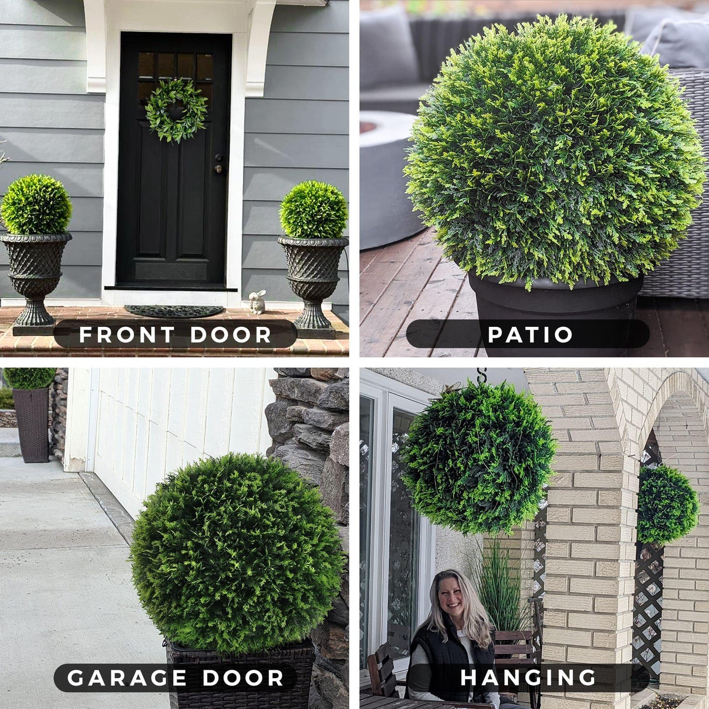 365 Curb Appeal Topiary ball 16" Size Large - Set of 2 Large Cedar Topiary Balls