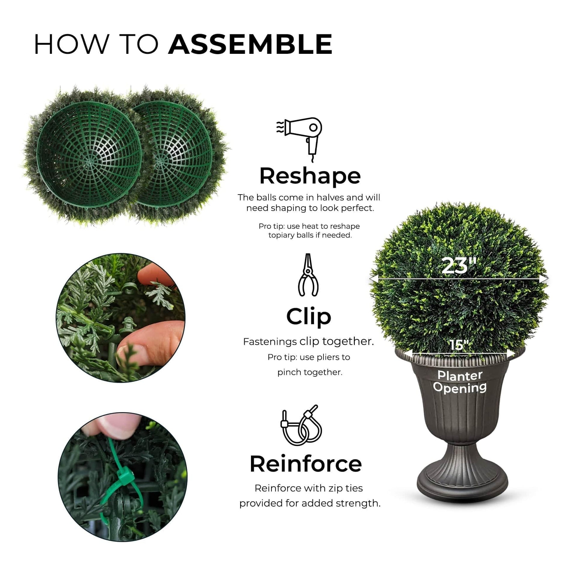 365 Curb Appeal Topiary ball 23" XL Cedar (Cypress) Topiary Ball