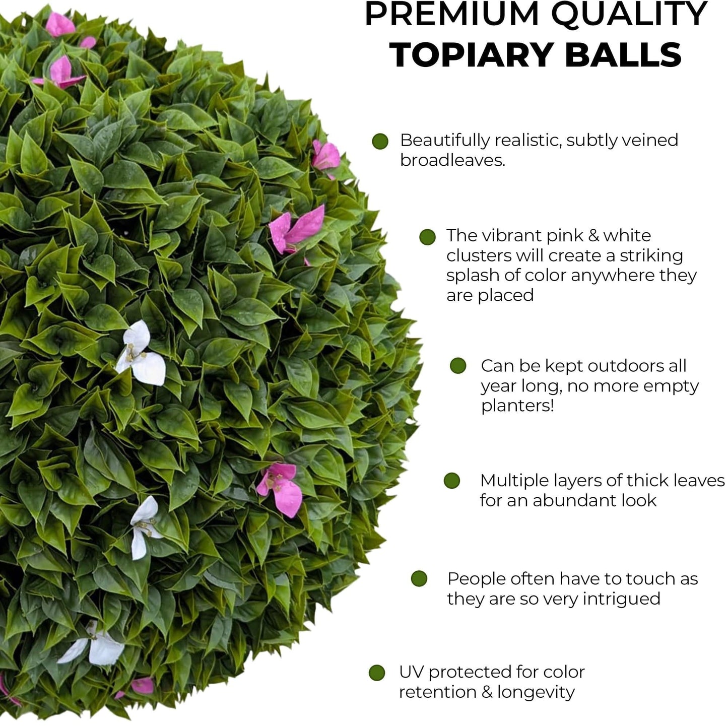 365 Curb Appeal Topiary ball 23" XL Purple and White flower topiary ball